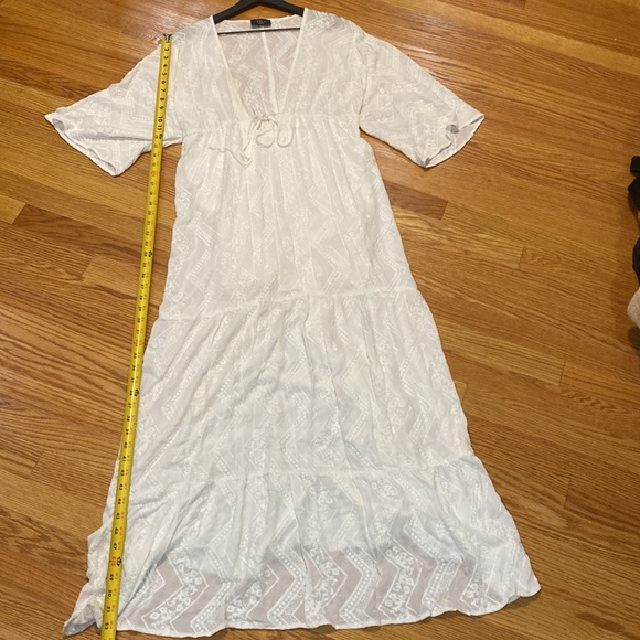 New Vici Olivaceous Boho Festival Goddess White Dress - Picture 10 of 13